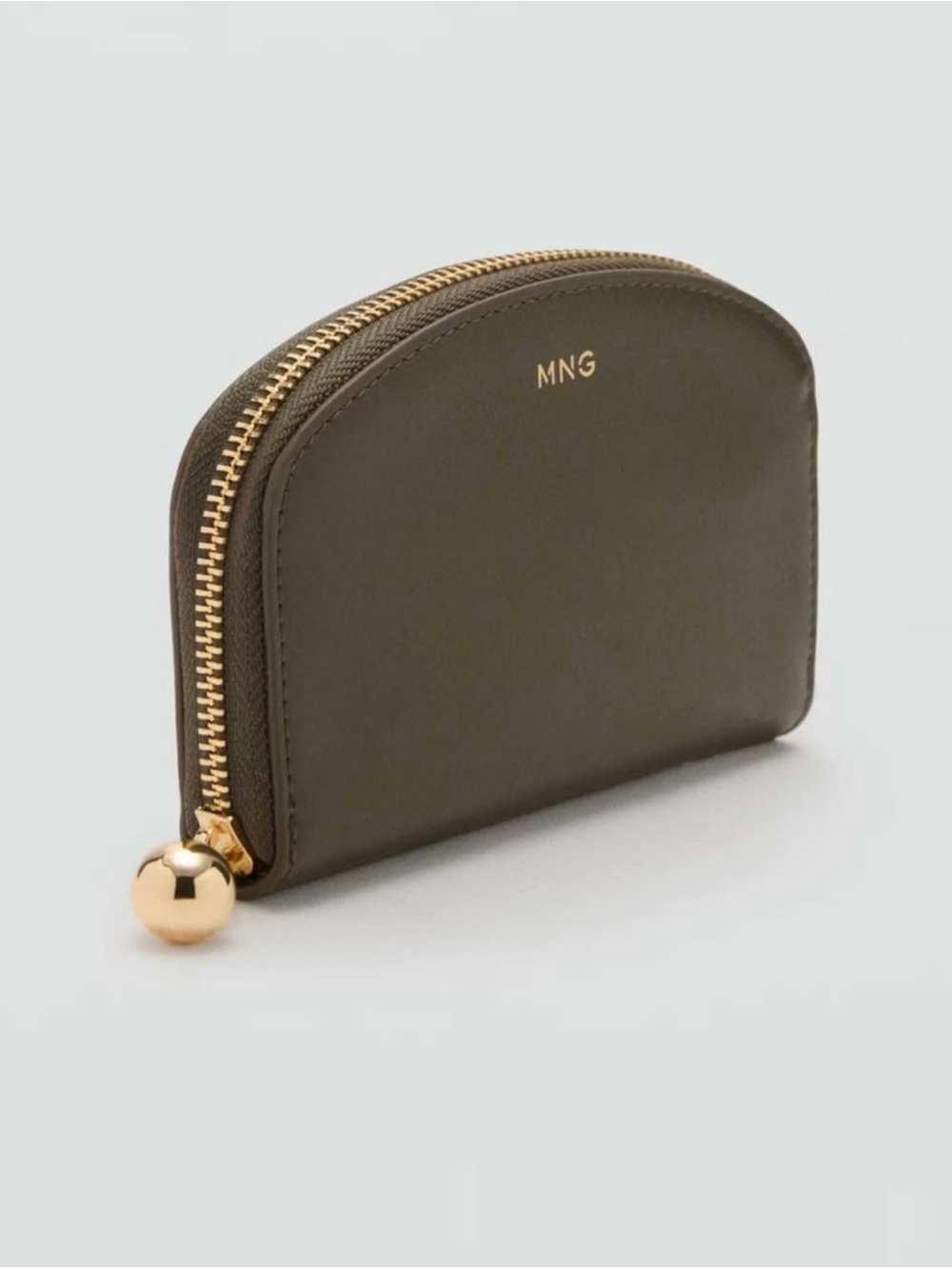 Mango Olive Mini Zip Pouch with Gold Accent